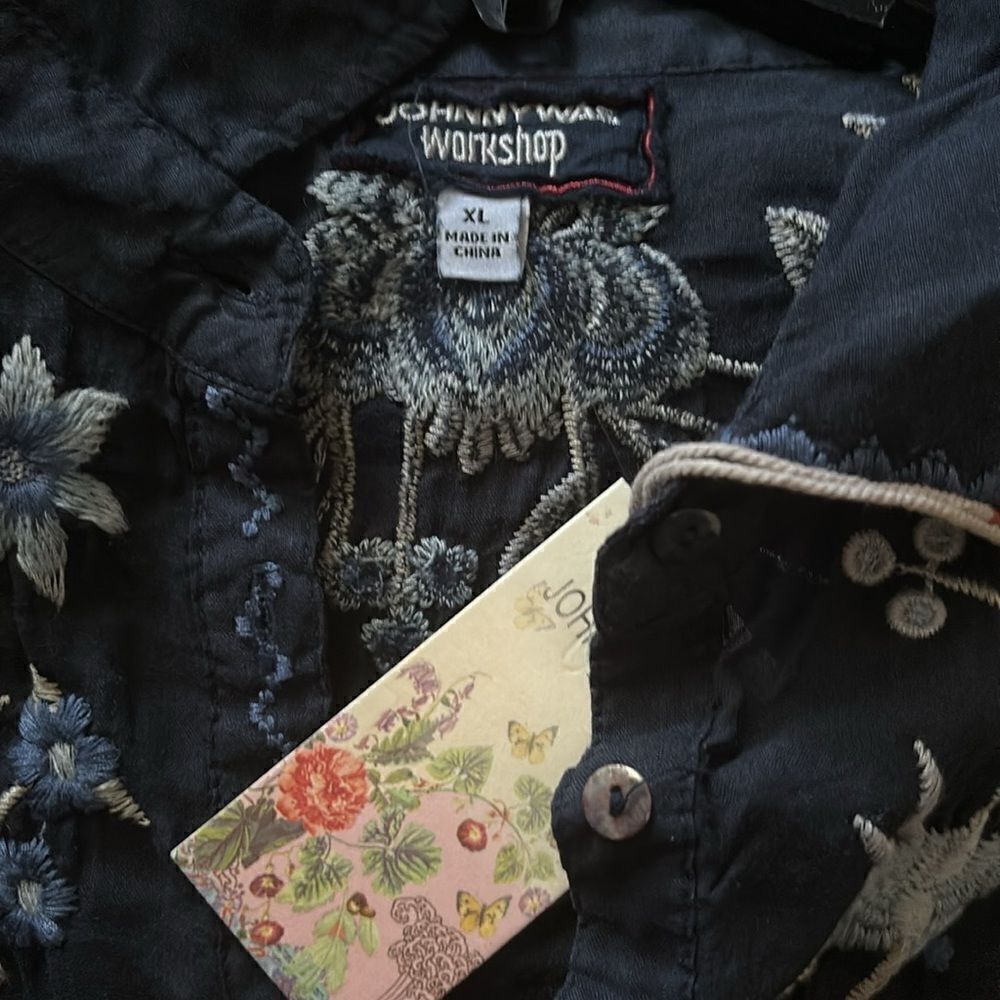 Johnny Was Shiloh Henley Floral Embroidered Shirt Dress Size XL / NWT - Picture 10 of 10